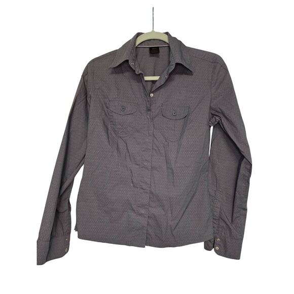 REI Womens Button-Up Long-Sleeve Shirt Gray Lightweight Outdoor Casual S - Picture 1 of 11